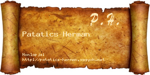 Patatics Herman névjegykártya